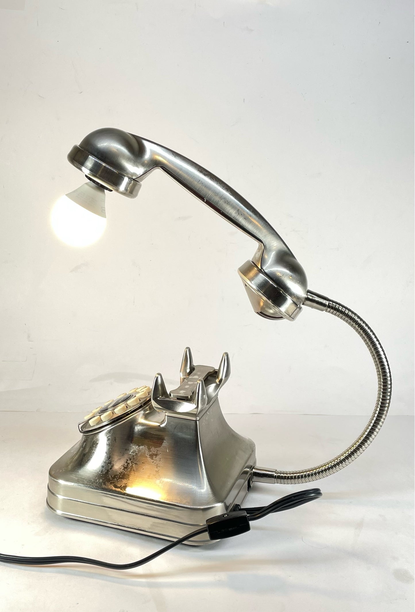 Silver Floating  Receiver Lamp Sculpture